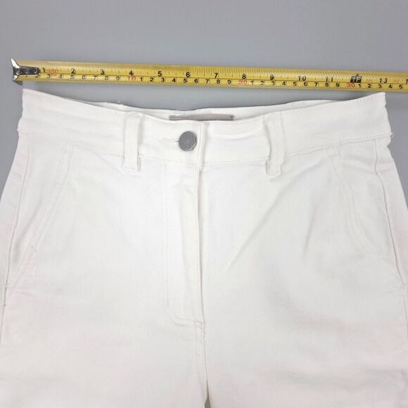 EVERLANE Minimal High Rise Wide Leg Cropped Utility Pant Culotte Jeans White 0 - Picture 3 of 7